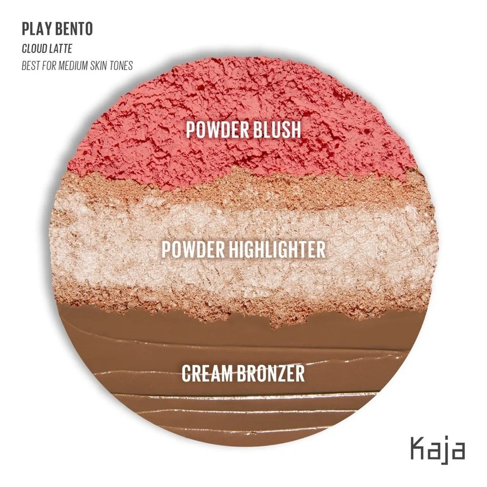 Kaja Beauty Bento Blendable Sculpting Trio Blush Highlighter Bronzer Cloud Latte